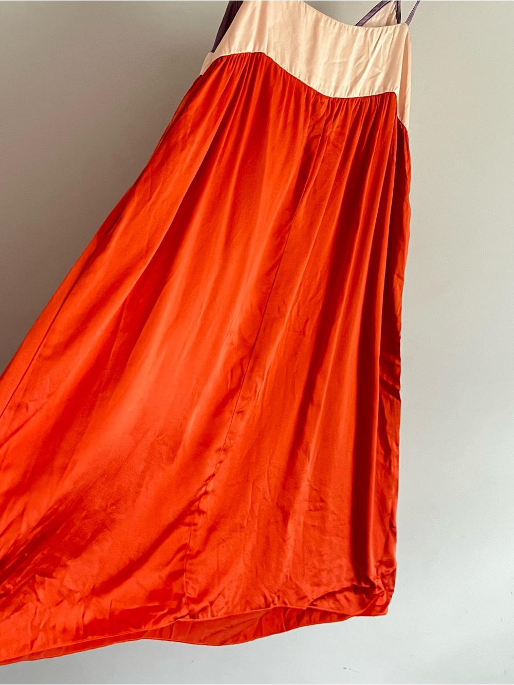 Velvet by Graham & Spencer Silk Orange Purple Colorblock Slip Dress Size Medium - Picture 9 of 10